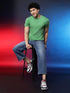 Men's 100% Cotton Round Neck Solid T-shirt Steel Blue